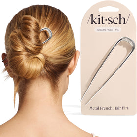 Kitsch French Hair Pin silver front view