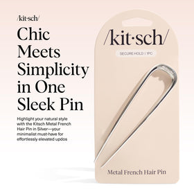 Kitsch French Hair Pin silver side view