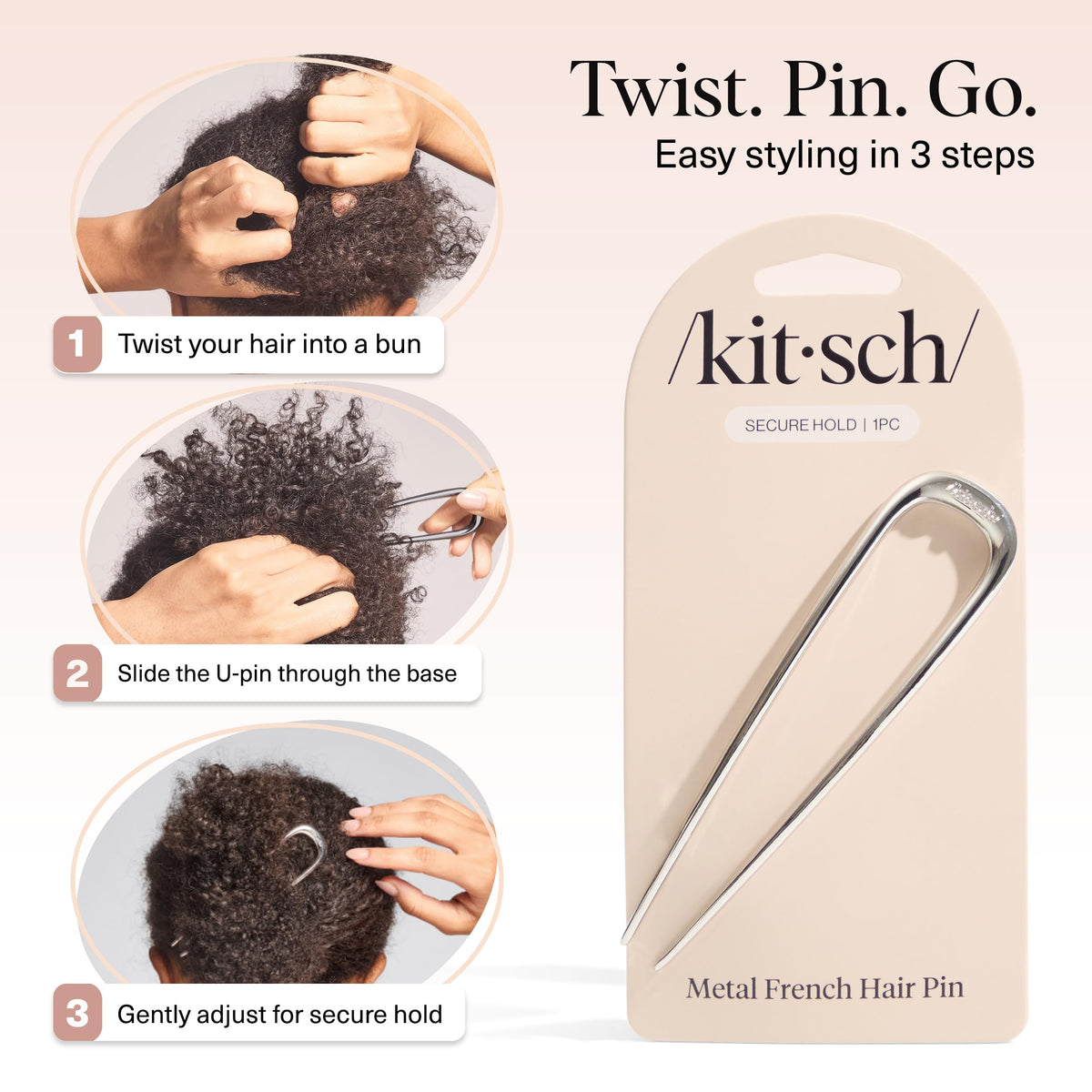 Kitsch French Hair Pin silver with accessories