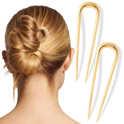 Kitsch French Hair Pins gold set front view