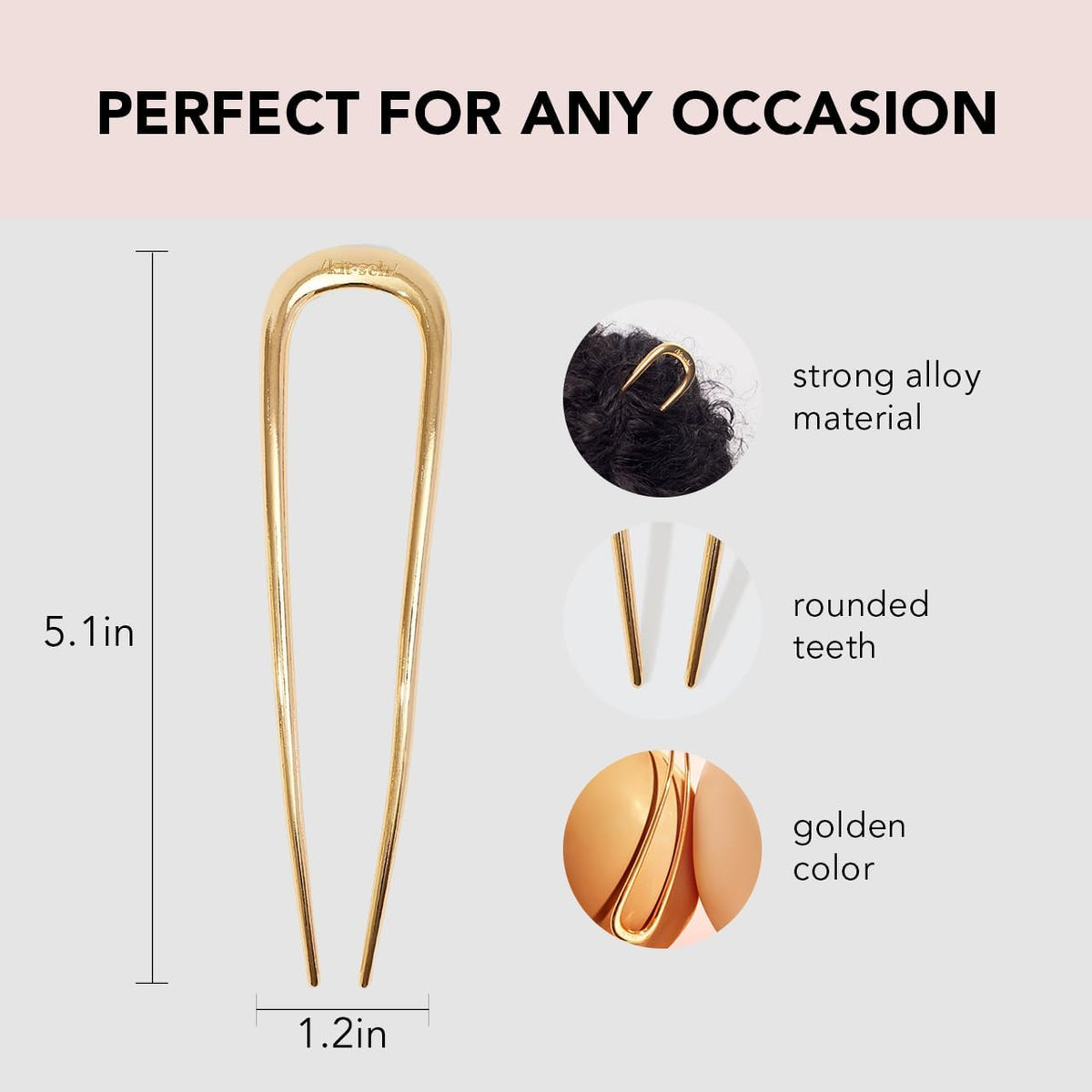 Kitsch French Hair Pins in a stylish hairstyle