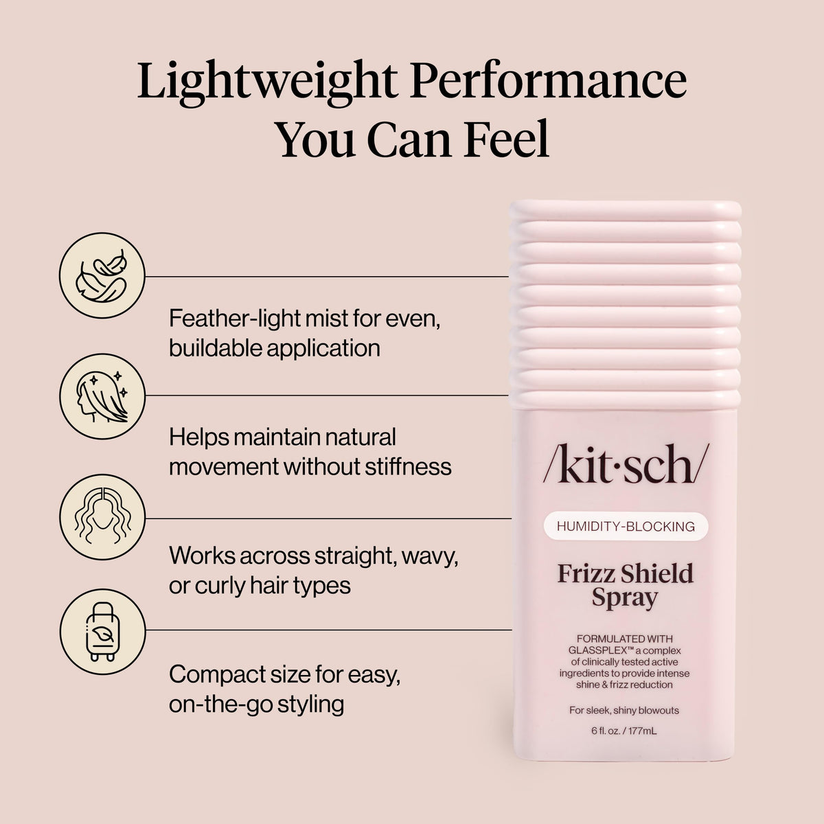 Kitsch Frizz Shield Hair Spray 6.3 oz back view