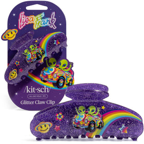 Kitsch Glitter Hair Clip featuring Lisa Frank design, purple with rainbow details