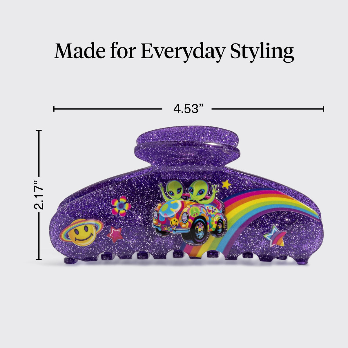 Kitsch Glitter Hair Clip with packaging on a flat surface