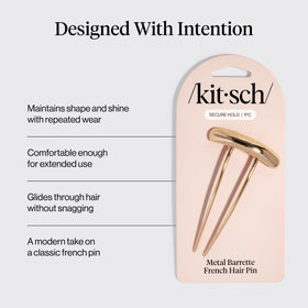 Kitsch Gold French Hair Pin close-up showing design