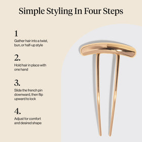 Kitsch Gold French Hair Pin with hair styled in a twist