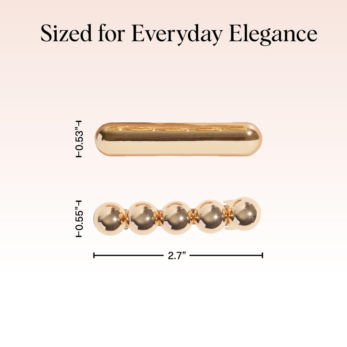Kitsch Gold Hair Barrettes in packaging