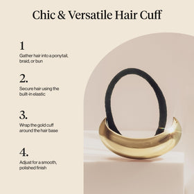 Kitsch Gold Hair Cuff in use with a braid