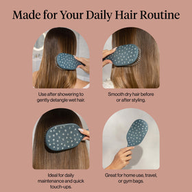 Kitsch hair brush in use on thick hair