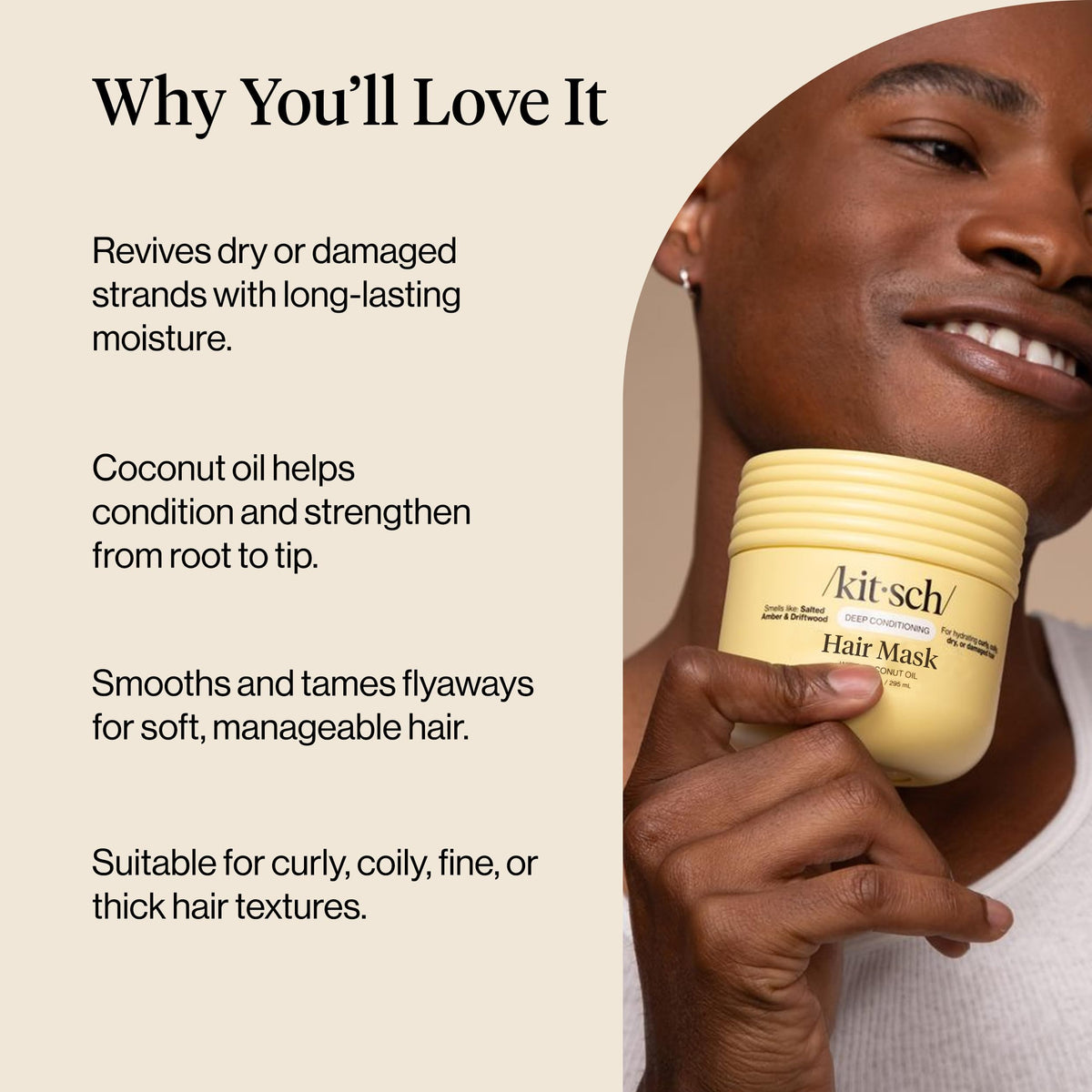 Kitsch hair mask in shower setting