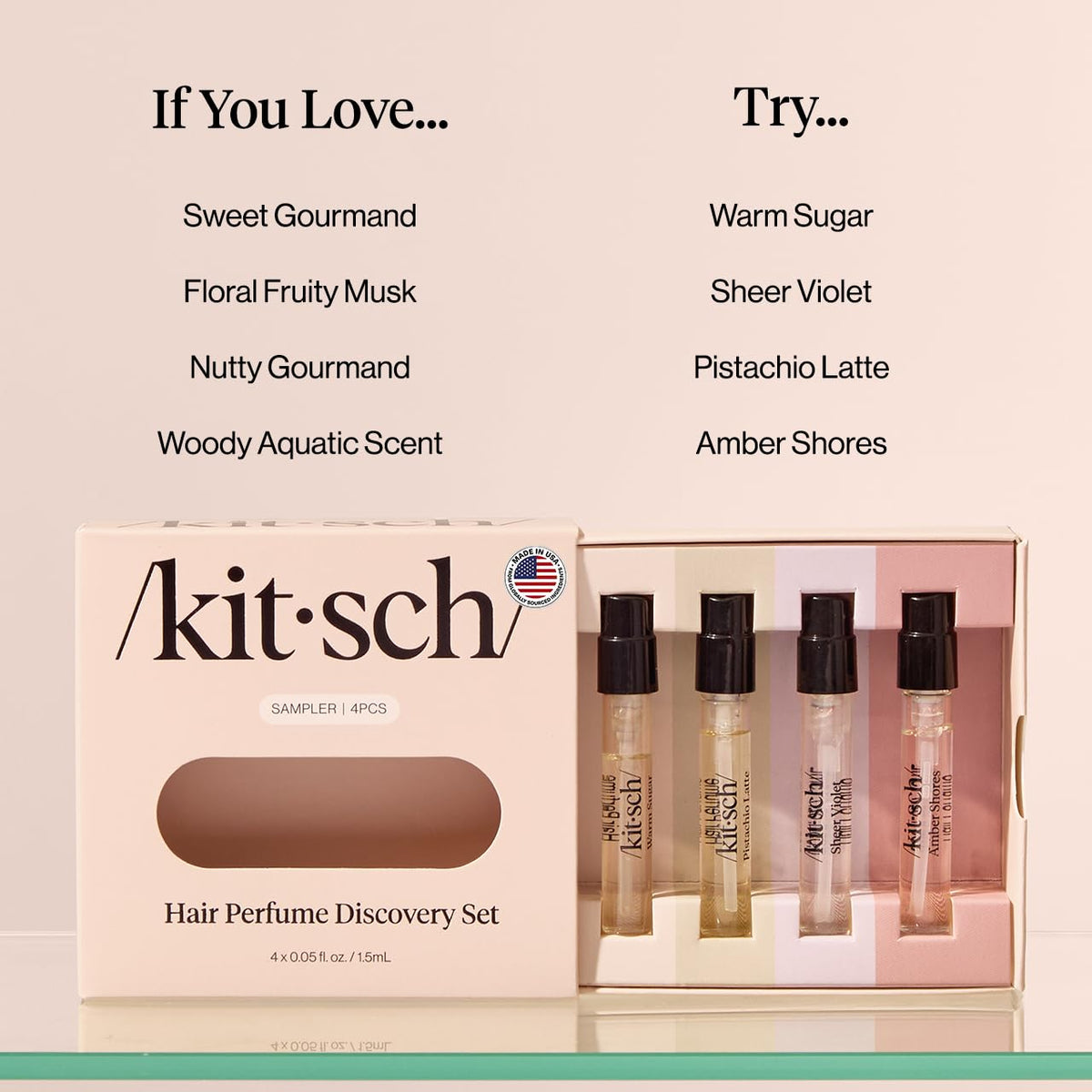 Kitsch Hair Perfume Pistachio Latte scent bottle