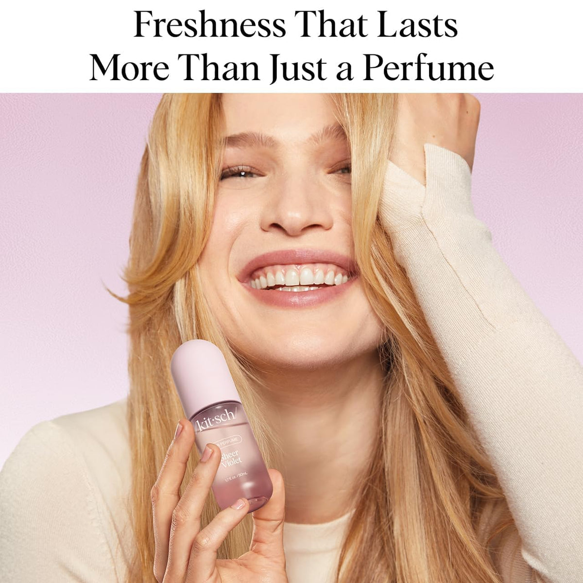 Kitsch Hair Perfume Sheer Violet 50mL bottle side view