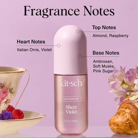 Kitsch Hair Perfume Sheer Violet 50mL on a vanity