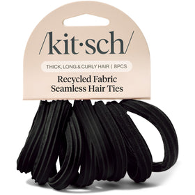 Kitsch Hair Ties 8pcs black hair bands front view