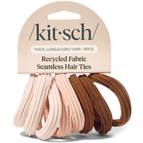 Kitsch Hair Ties No Damage 8pcs in Rosewood colour, front view