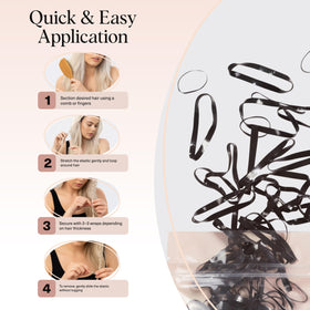 Kitsch Hair Ties No Damage Black elastics on table
