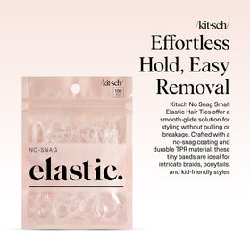 Kitsch Hair Ties packaging showing 100 pcs clear elastics