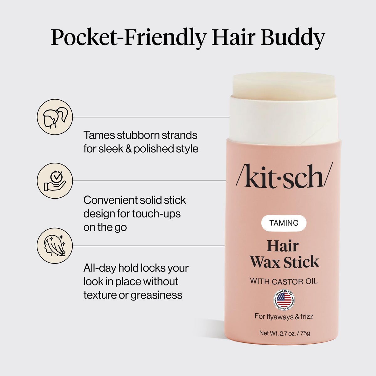 Kitsch Hair Wax Stick 2.7 oz on a bathroom counter