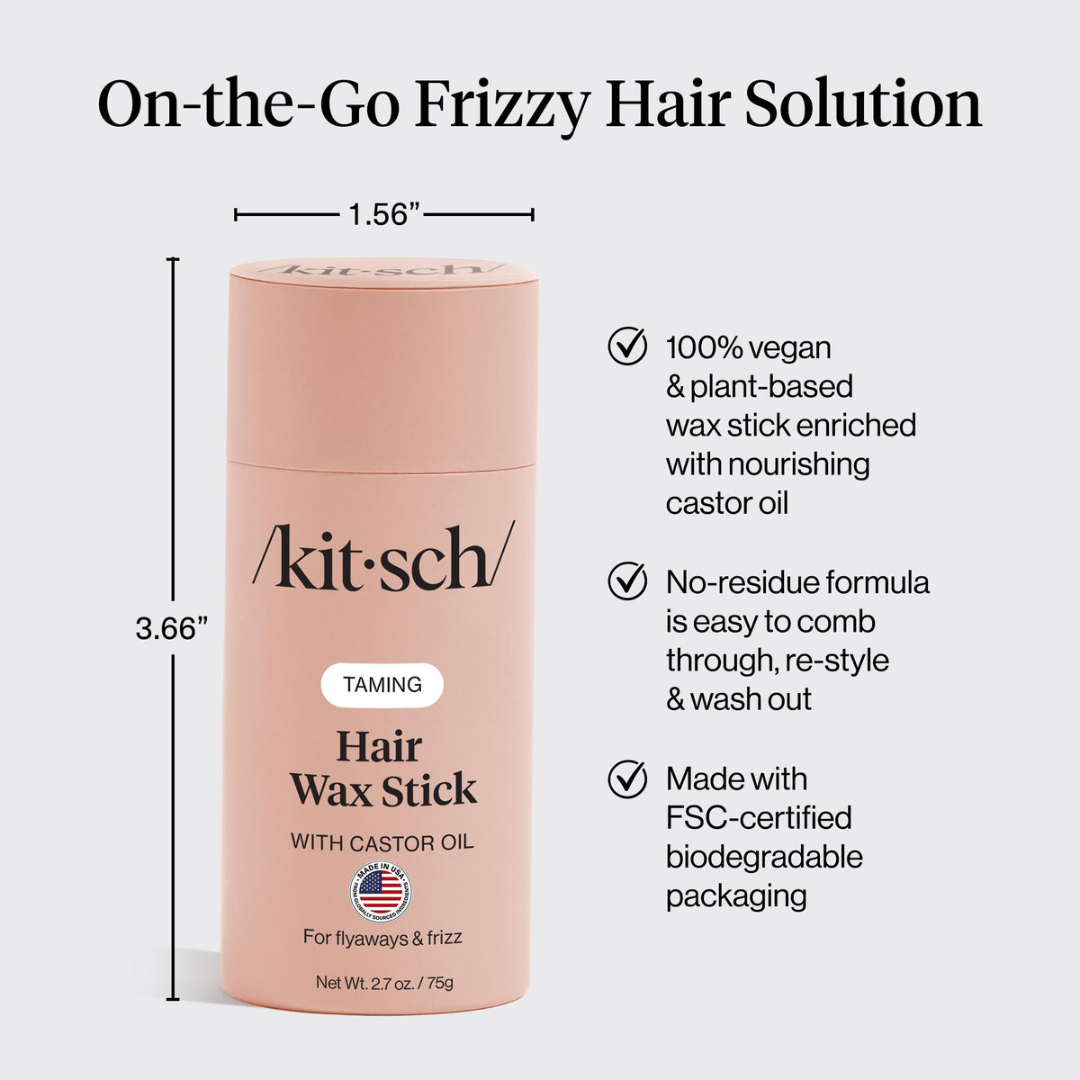 Kitsch Hair Wax Stick in a travel bag