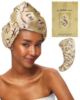 Kitsch Harry Potter Microfiber Hair Towel Wrap Hufflepuff close-up of fabric