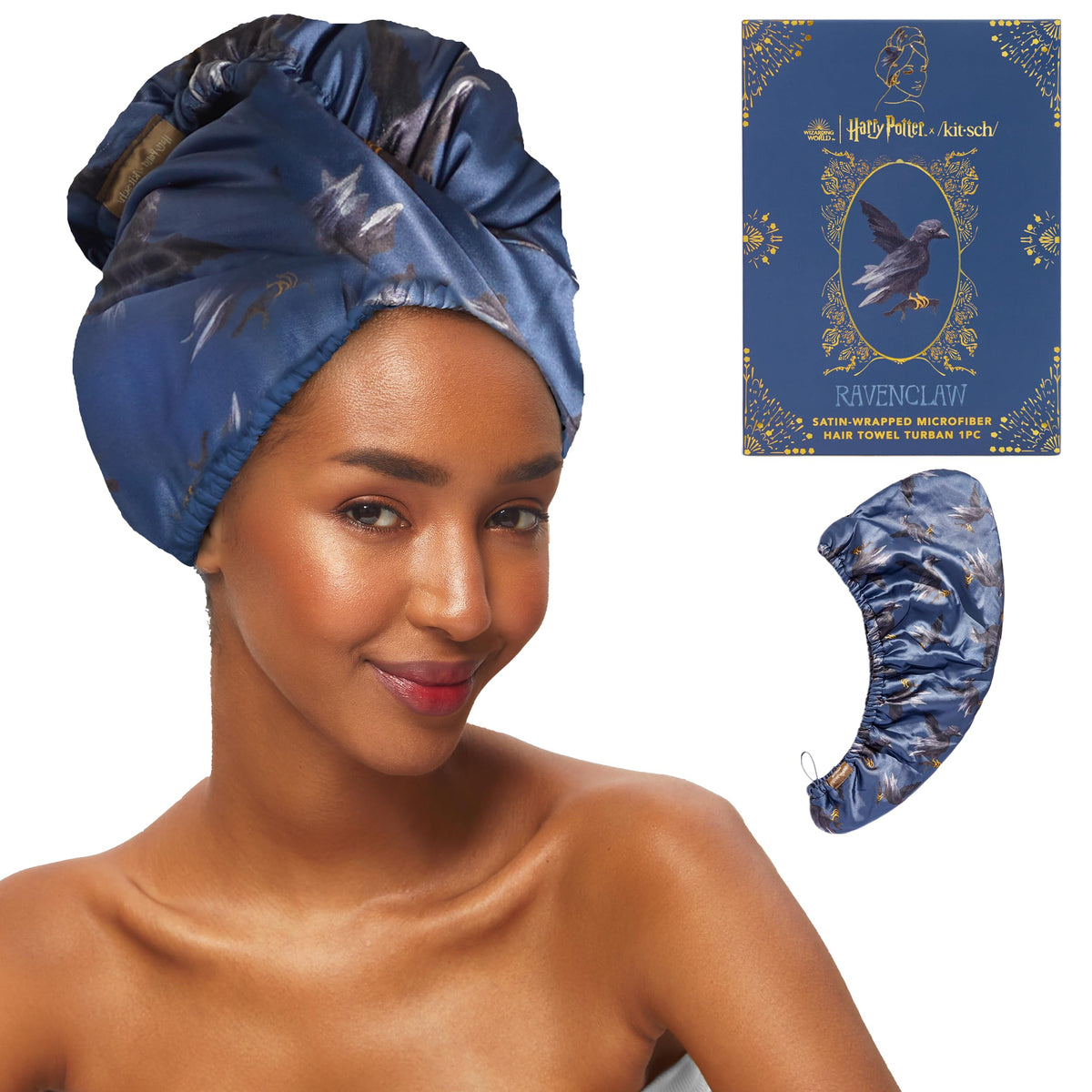 Kitsch Harry Potter Microfiber Hair Towel Wrap Ravenclaw front view