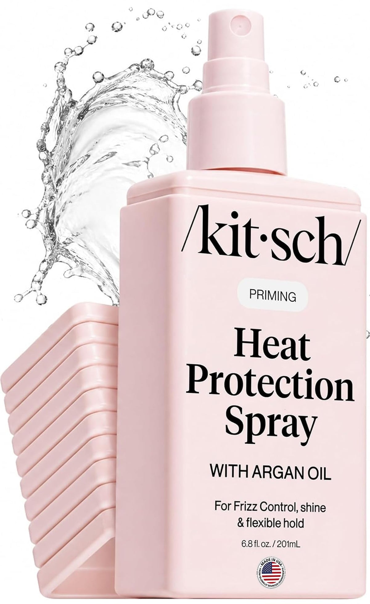 Kitsch Heat Protection Spray 6.8oz front view with argan oil