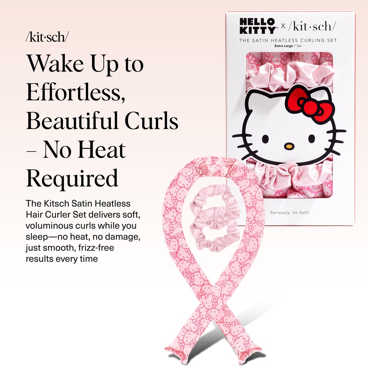 Kitsch heatless curling rod and satin scrunchies