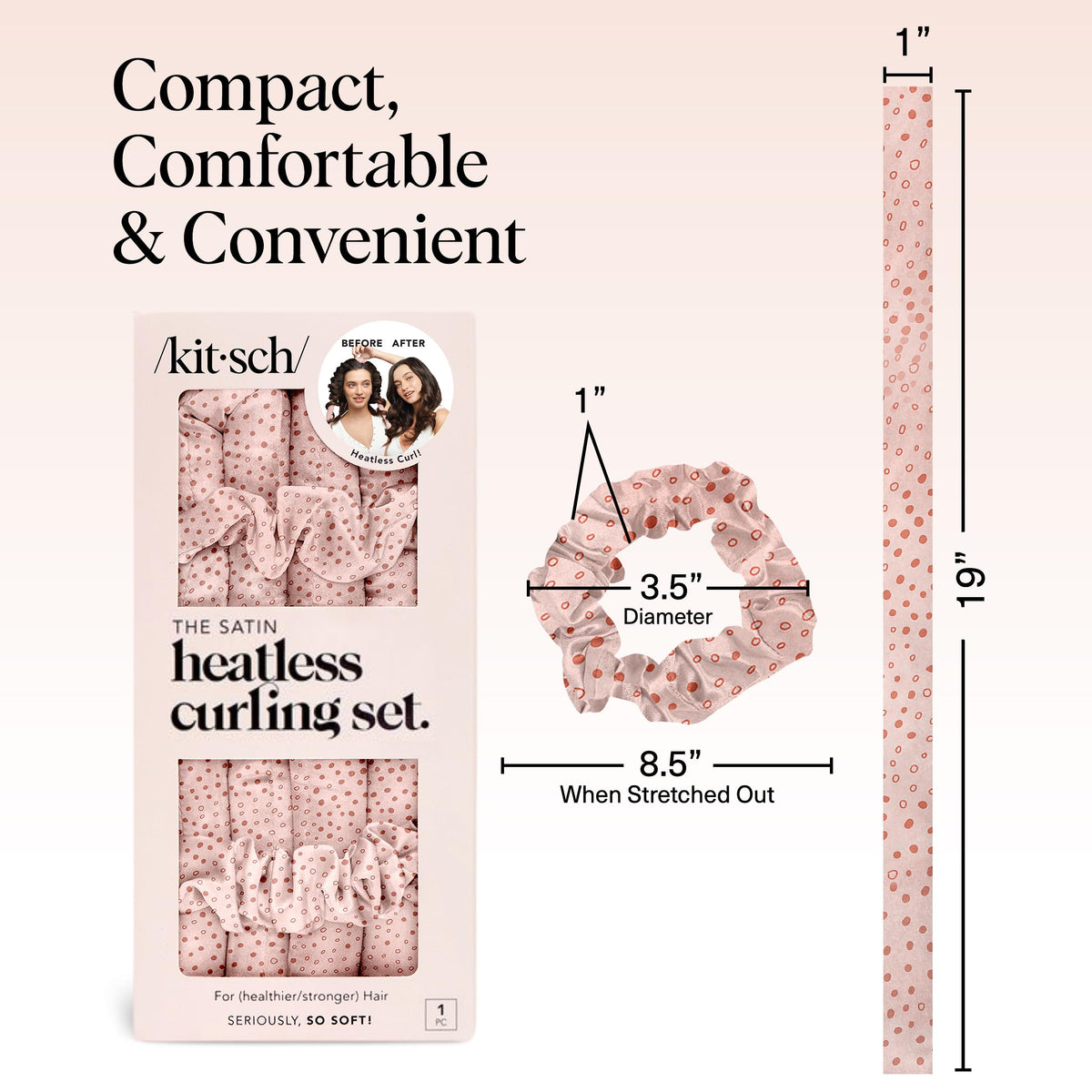 Kitsch heatless curling rod in use overnight