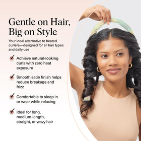 Kitsch heatless curling rod in use with hair wrapped around