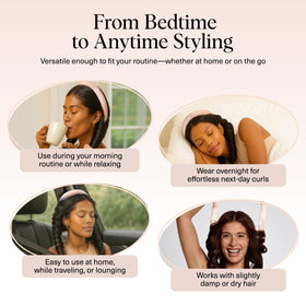 Kitsch heatless curls set in use with hair wrapped around