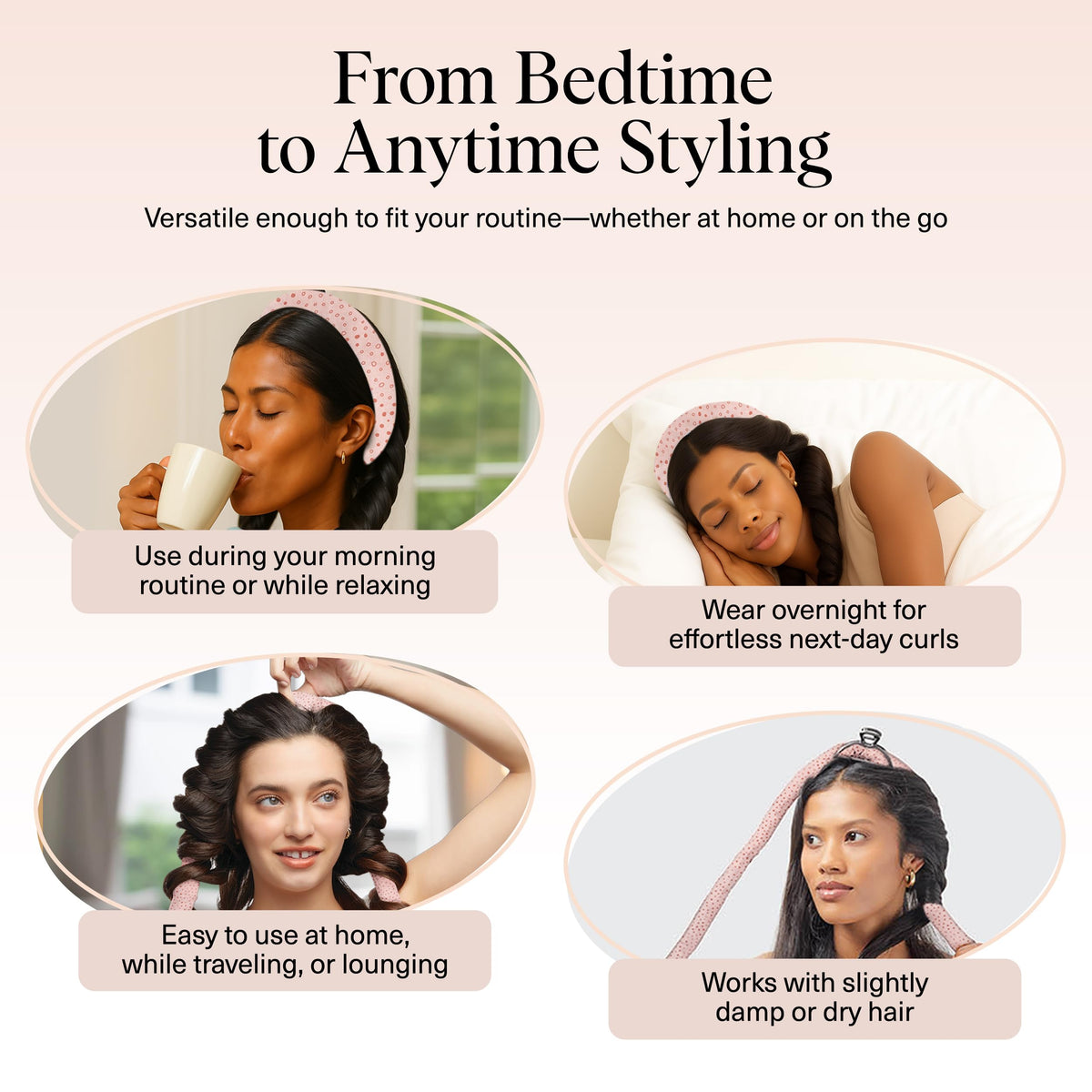 Kitsch heatless curls set shown with sleep bonnet