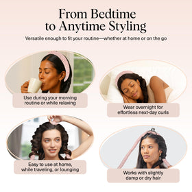 Kitsch heatless curls set shown with sleep bonnet