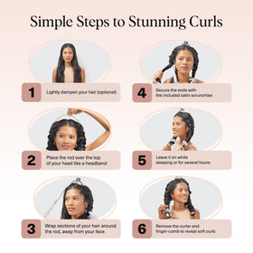 Kitsch heatless curls set with a sleep bonnet