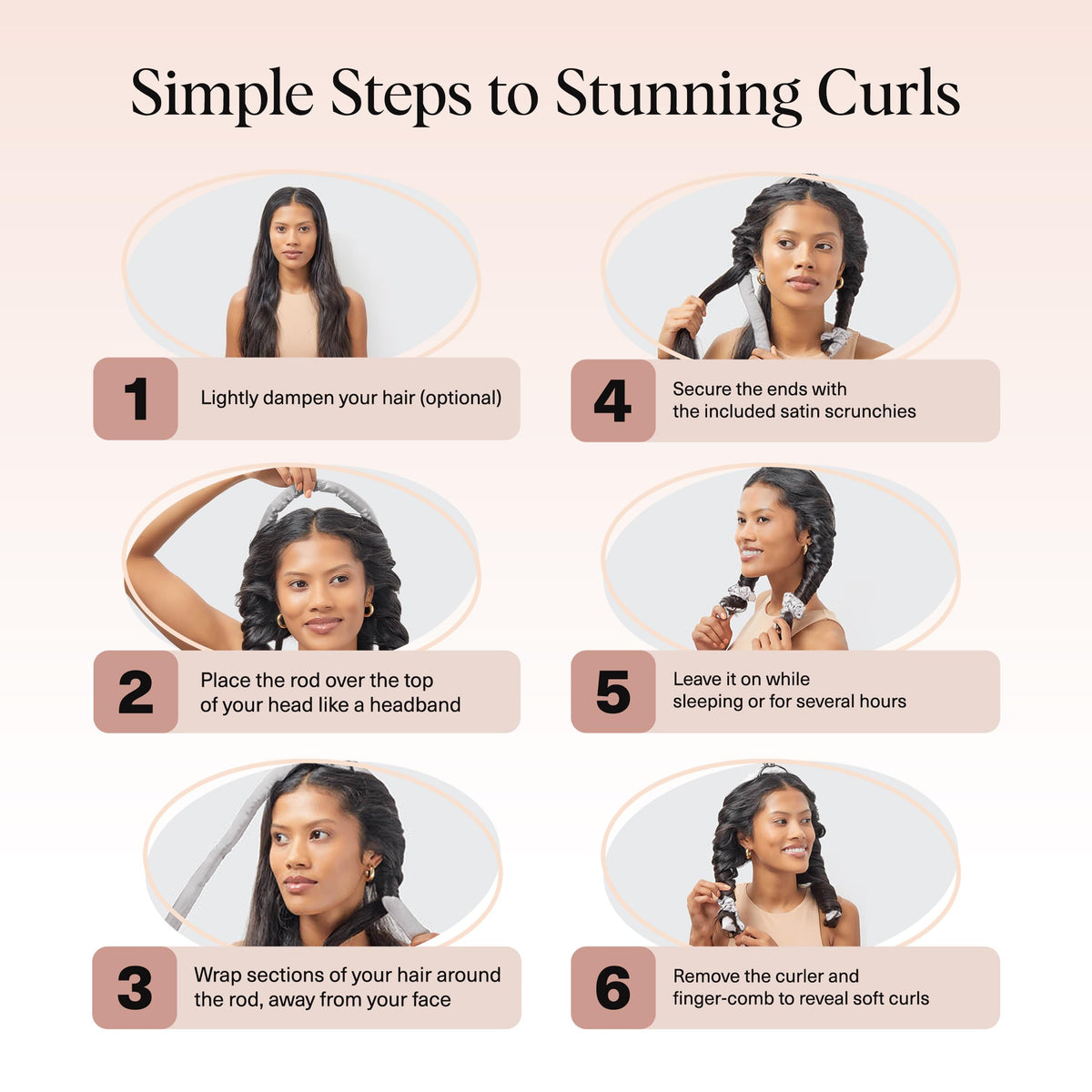 Kitsch heatless curls set with a sleep bonnet