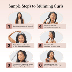Kitsch heatless curls set with a sleep bonnet