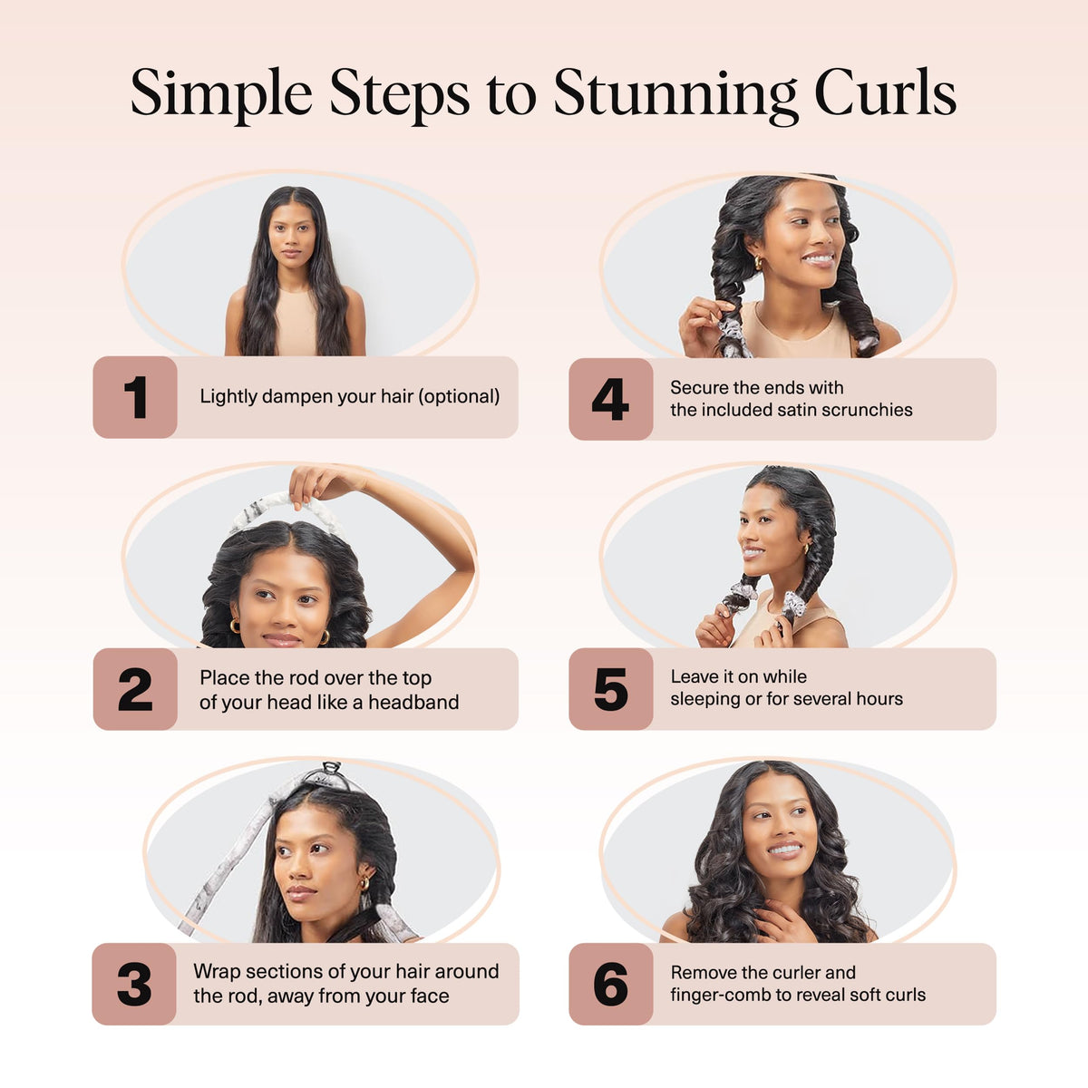 Kitsch heatless curls set with scrunchies on a vanity