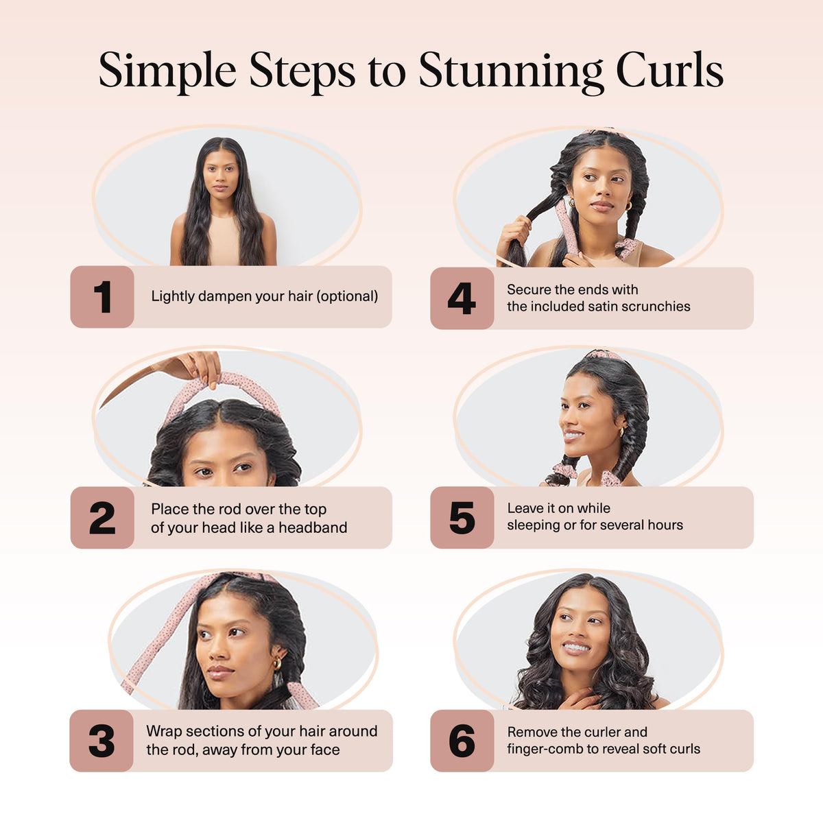 Kitsch heatless curls with defined waves on model