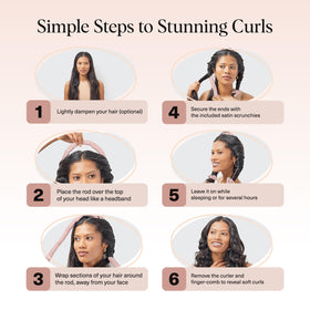 Kitsch heatless curls with defined waves on model