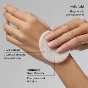 Kitsch Kojic Acid Cotton Pads displayed on a bathroom counter