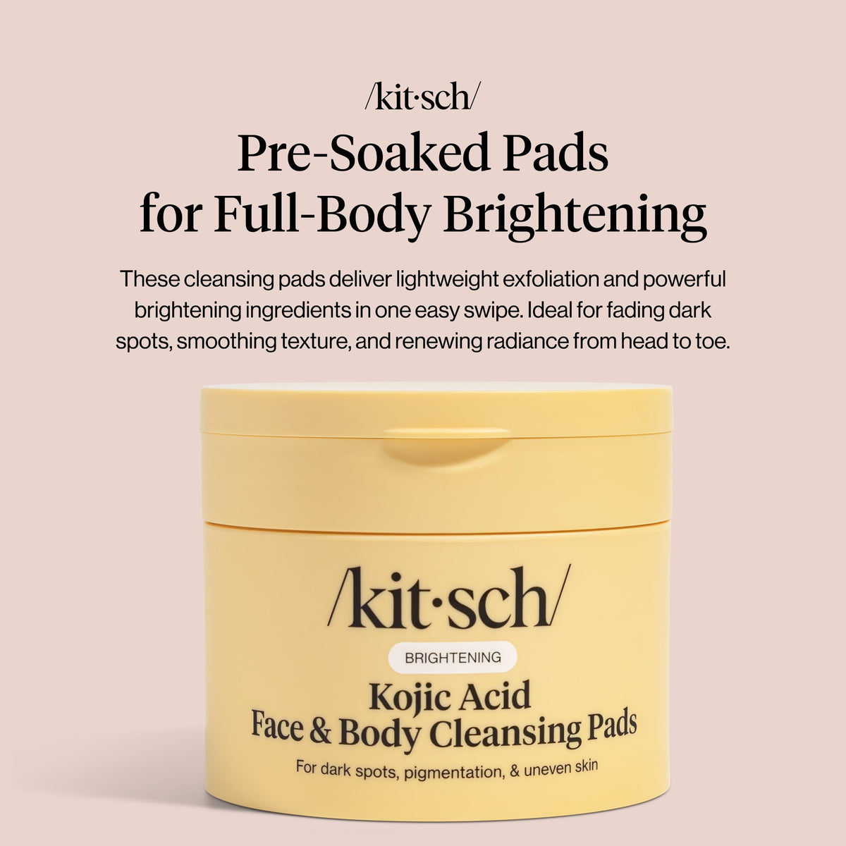 Kitsch Kojic Acid Cotton Pads texture shown on skin