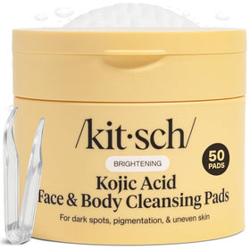 Kitsch Kojic Acid Pre-Soaked Cotton Pads front view with packaging