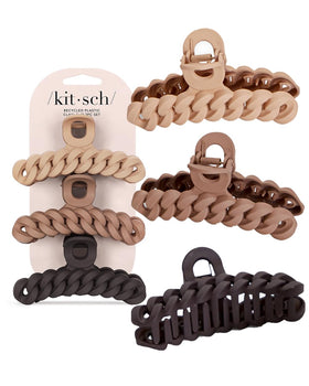 Kitsch Large Chain Link Hair Claw Clip neutral colour front view