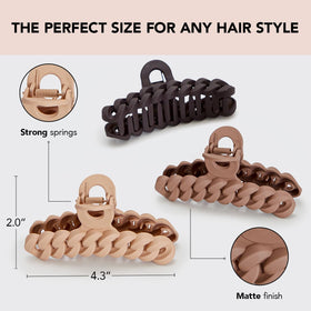 Kitsch Large Chain Link Hair Claw Clip neutral colour side view