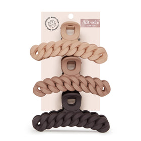 Kitsch Large Chain Link Hair Claw Clip three pieces in neutral colours