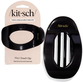 Kitsch Large Flat Claw Clip in black, front view