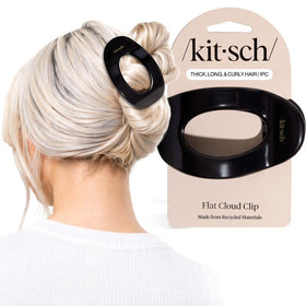 Kitsch Large Flat Claw Clip in black, side view