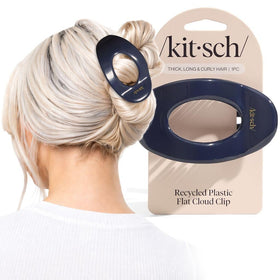 Kitsch Large Flat Claw Clip in Blue Orchid front view
