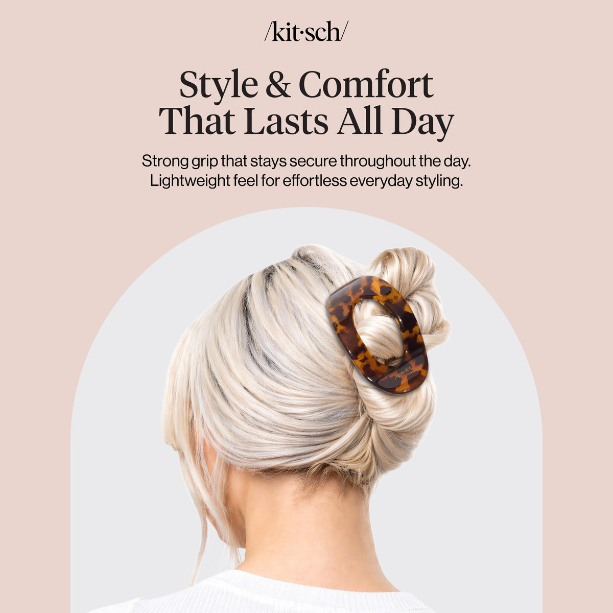 Kitsch Large Flat Claw Clip Tortoise in a hair accessory collection