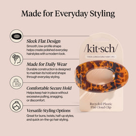 Kitsch Large Flat Claw Clip Tortoise on a table