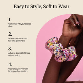 Kitsch Lisa Frank satin scrunchies close-up showing soft texture